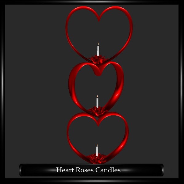 Heart Roses Candles Mesh