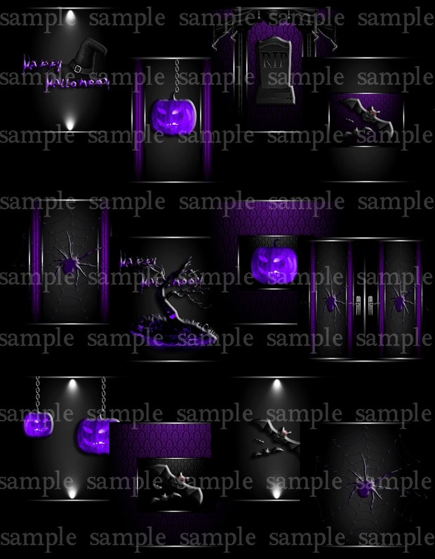 Halloween Mania Textures (Fire,Purple,Teal)