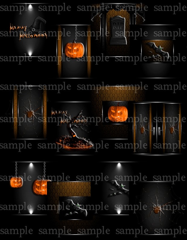 Halloween Mania Textures (Fire,Purple,Teal)