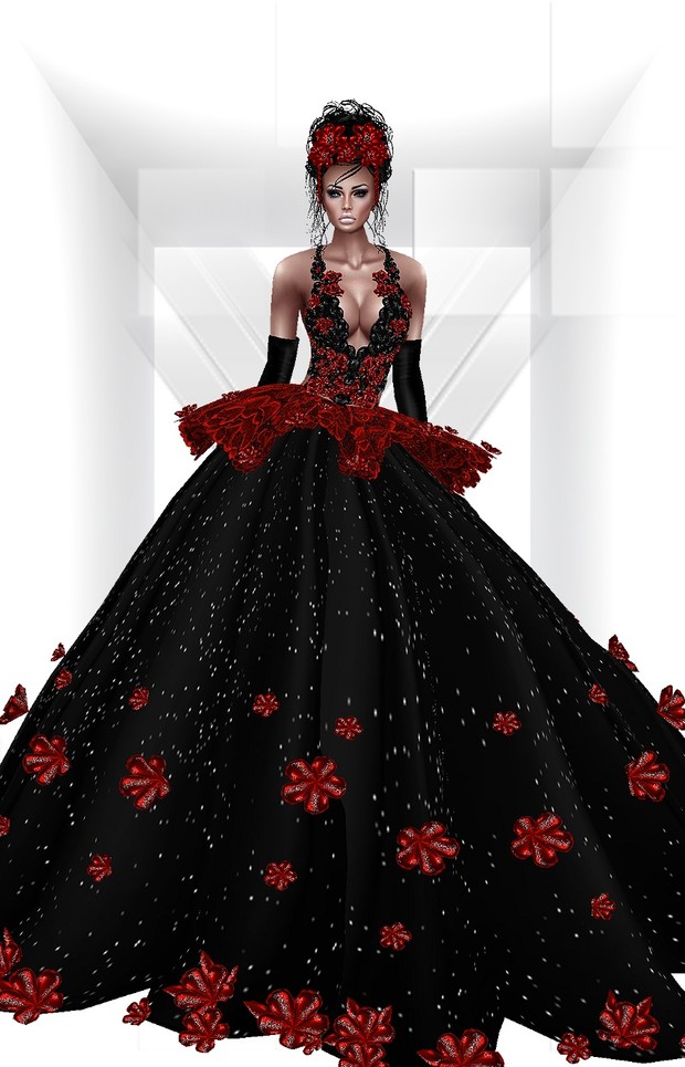 The Star Gown+Gloves+Head Flowers