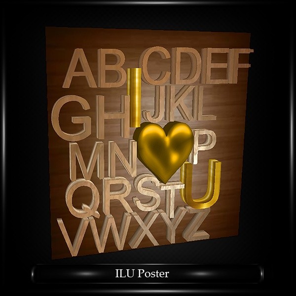 I love You Poster Mesh