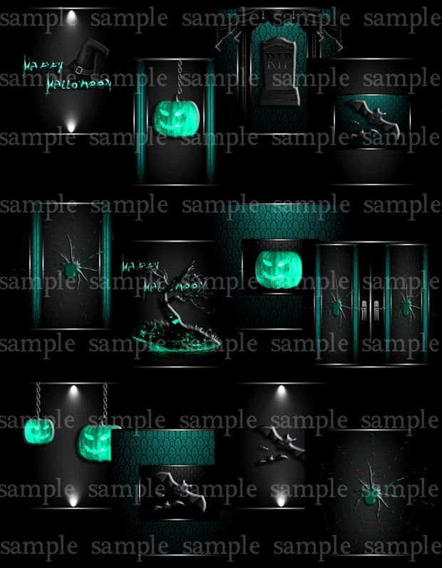 Halloween Mania Textures (Fire,Purple,Teal)