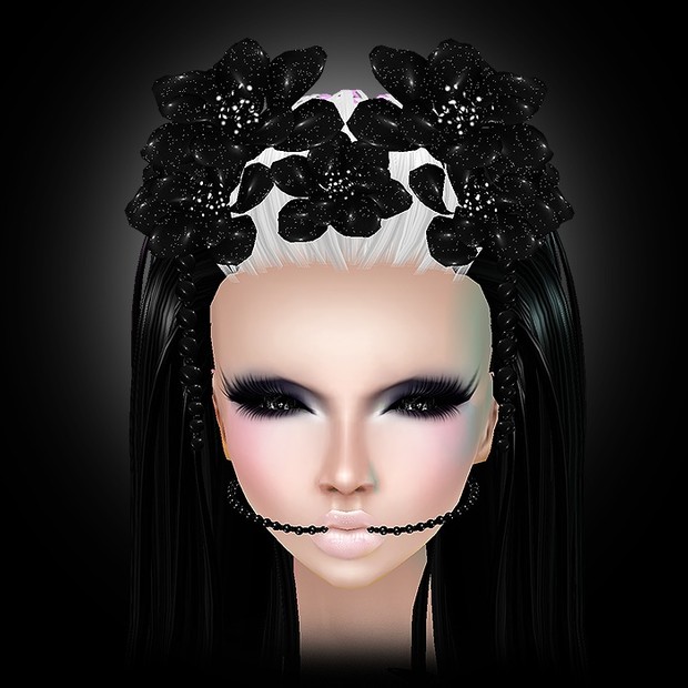 Glitter Head Flowers Mesh