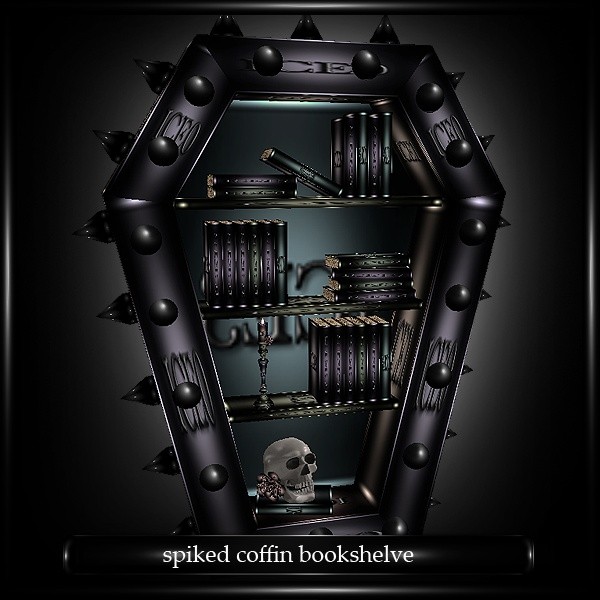 Spiked coffin bookshelve Mesh