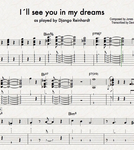 I´LL SEE YOU IN MY DREAMS (Django Reinhardt Solo Tra David Plate