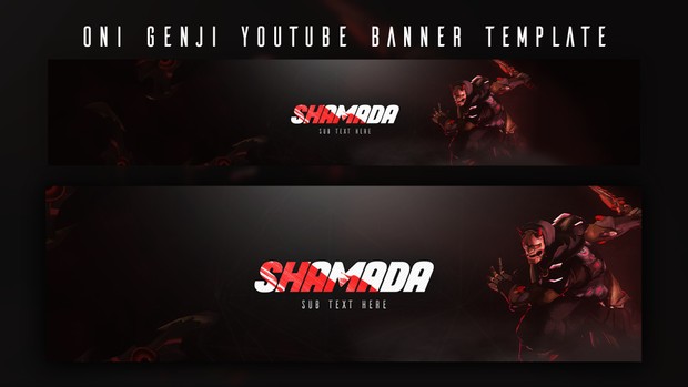 Oni Genji YouTube Banner Template | Overwatch Design | by John Chua