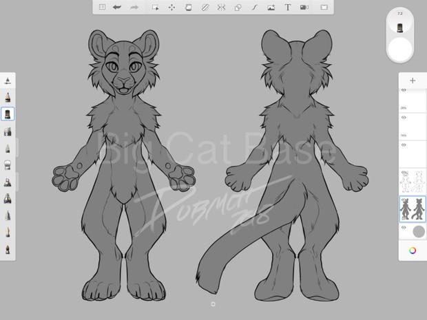 big cat anthro base dubmutt