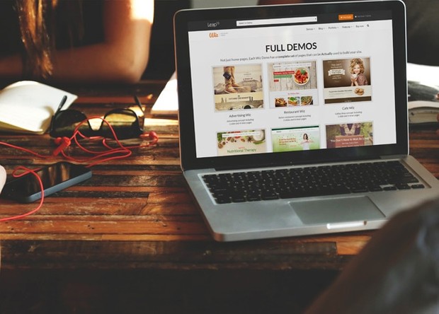 working on laptop mockup