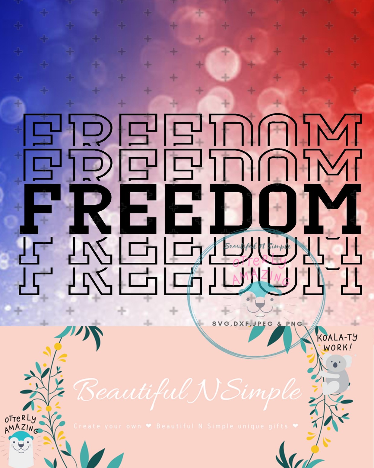 Download Freedom Stacked Layered Word SVG and DXF File ...