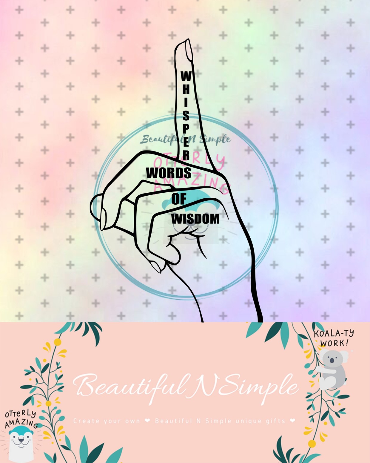 Whisper Words of Wisdom Shh Finger SVG and DXF File - BeautifulNSimple