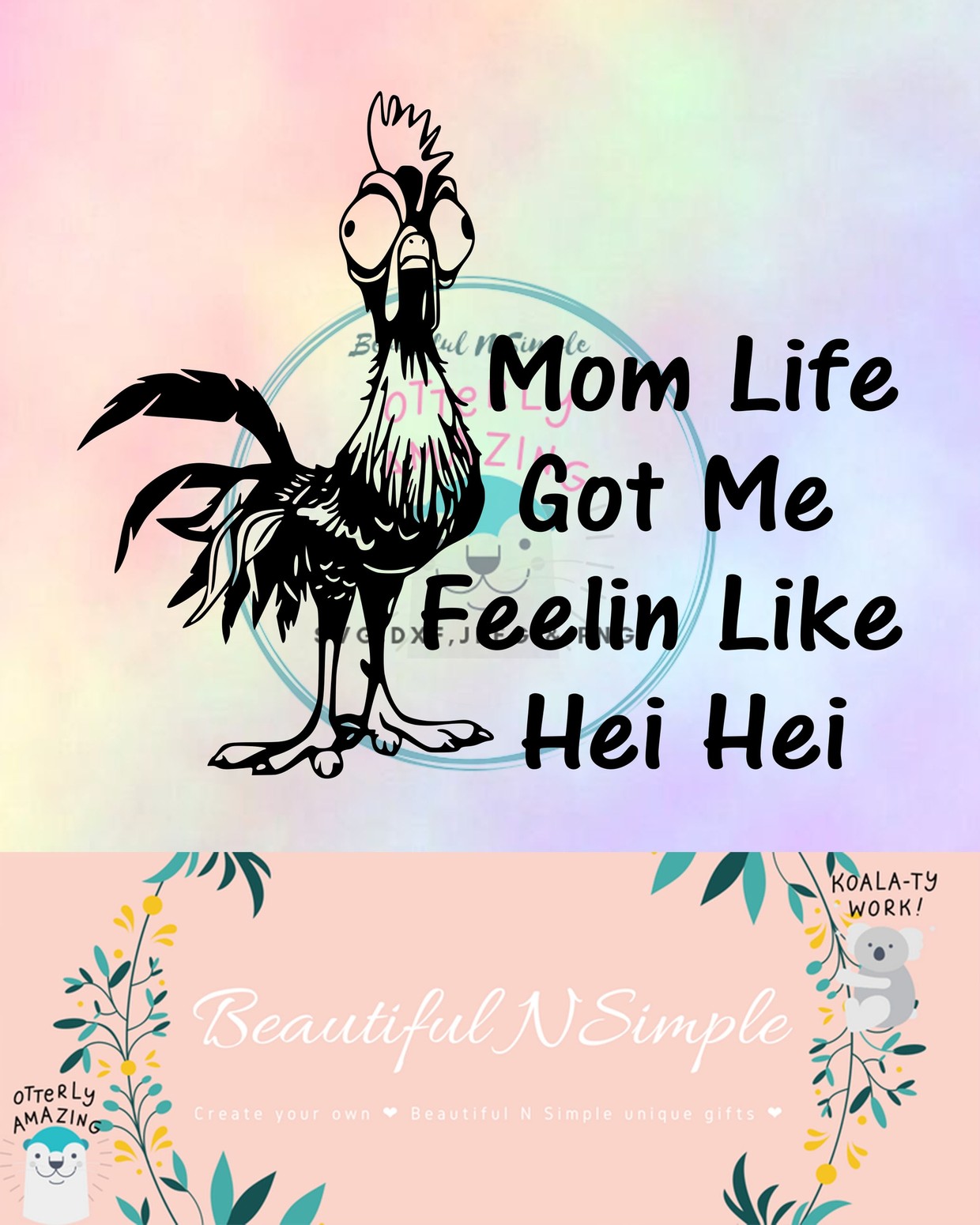 Digital For Cut Disney Mom Life Got Me Feelin Like Hei Hei Svg Dxf Moana File For Silhouette Cricut Png Stickers Stickers Labels s