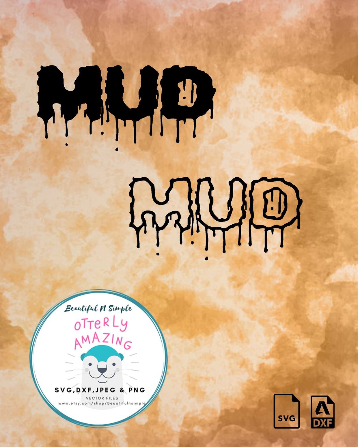 Download Mud Drip Silhouette and Outline DXF and SVG Word File ...