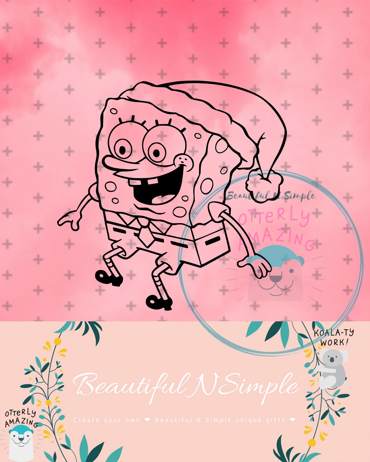 Download Spongebob With Santa Hat Svg And Dxf File Christmas Ho Beautifulnsimple