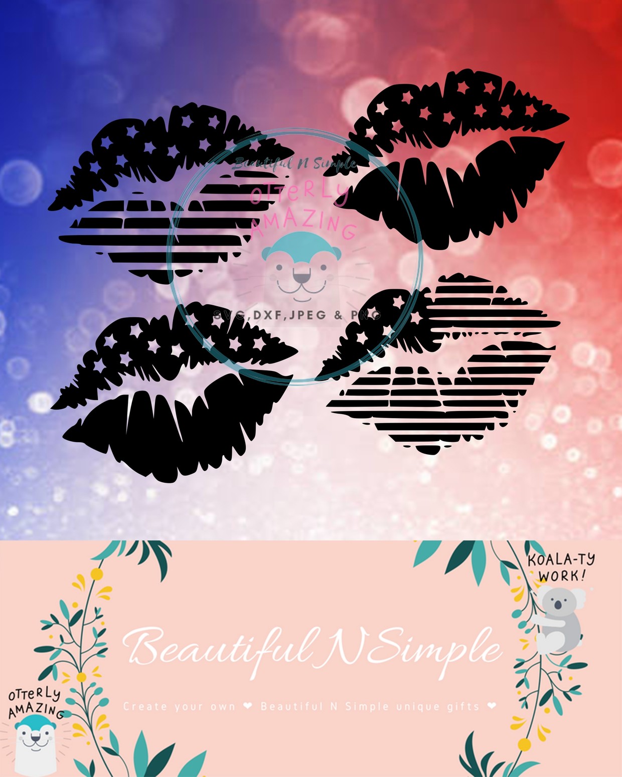 Download American Flag Lips Four Different Ones Svg And Dxf Fil Beautifulnsimple