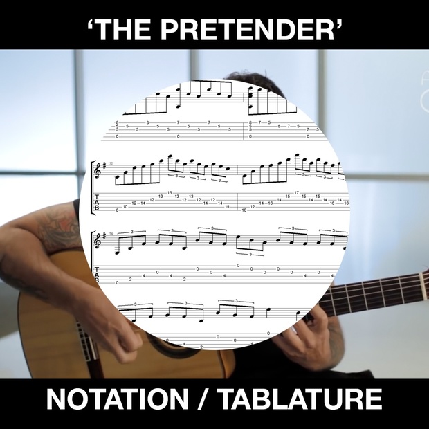 'The Pretender'(Foo Fighters) for Solo Guitar - Standard Notation & Tablature