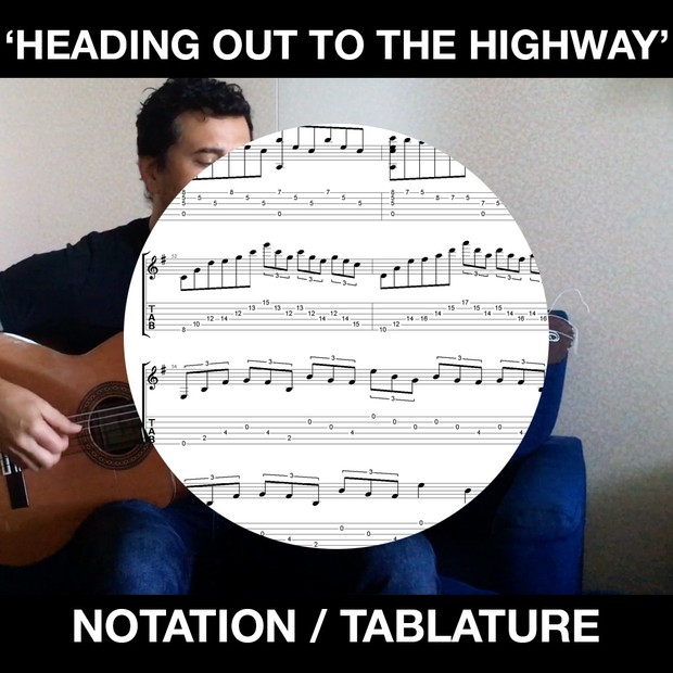 Heading Out to the Highway (Judas Priest) - Solo Flamenco Guitar (Standard Notation and Tabs)