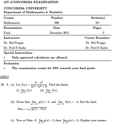MATH 209 FINALS & MIDTERMS (32 EXAMS)