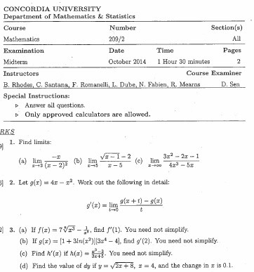 MATH 209 FINALS & MIDTERMS (32 EXAMS)