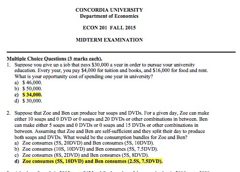 ECON 201 FINALS & MIDTERMS (20 EXAMS)