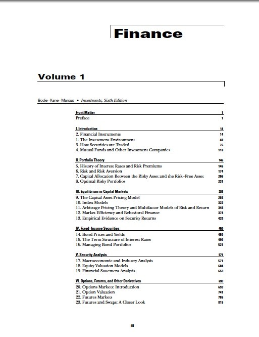 Investments 6th Edition Bodie Kane Marcus
