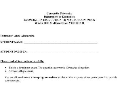 ECON 203 FINALS & MIDTERMS (33 EXAMS)