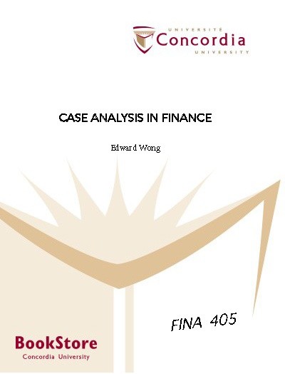 CASE ANALYSIS IN FINANCE ECOURSEPACK
