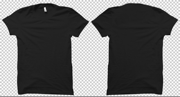 Black Shirt Front And Back Mockup