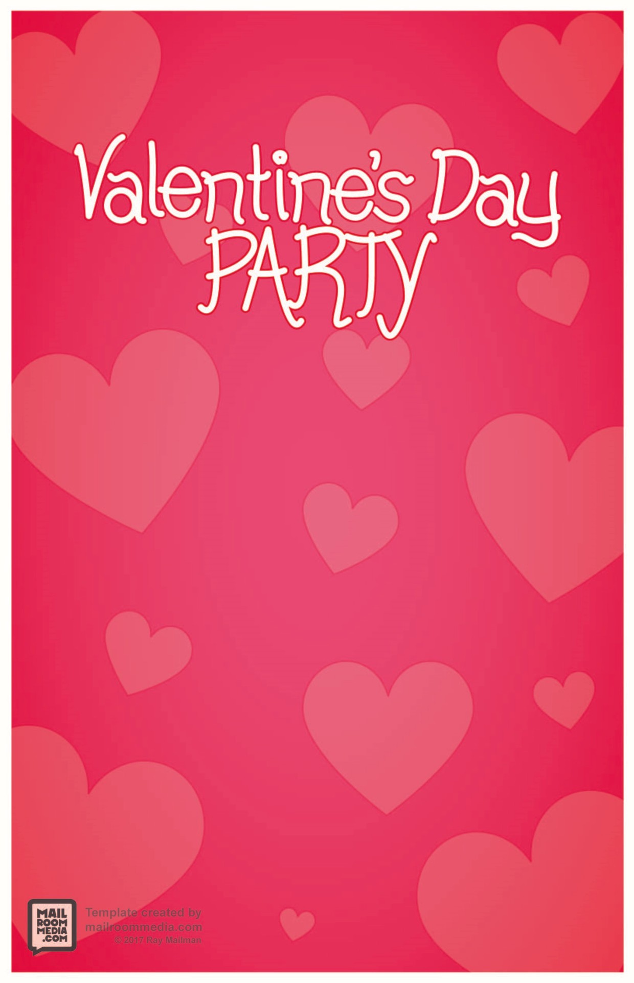 Valentines Day Poster Template - Printable Word Searches