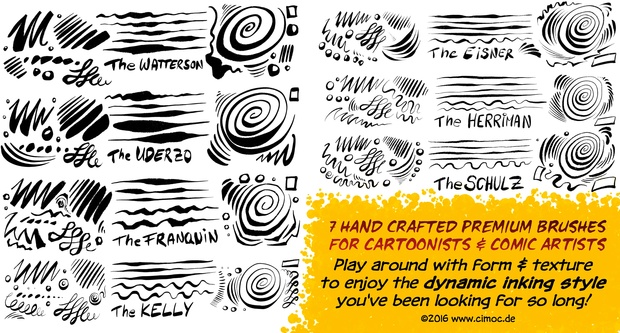 COMIC & CARTOON Ink Set #1 - 22+ Premium Inking Brushes for Procreate