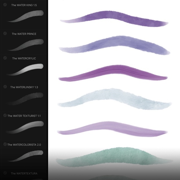 Georg's WATERLIES: 40+ Watercolor, Blending & Paint Brushes for Procreate