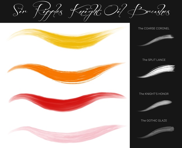 Sir Ripples Knight Oil Brushes: 17+ Procreate Oil Paint and Glaze Brushes