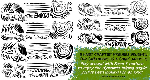 COMIC & CARTOON Ink Set #2 - 22+ Premium Inking Brushes for Procreate