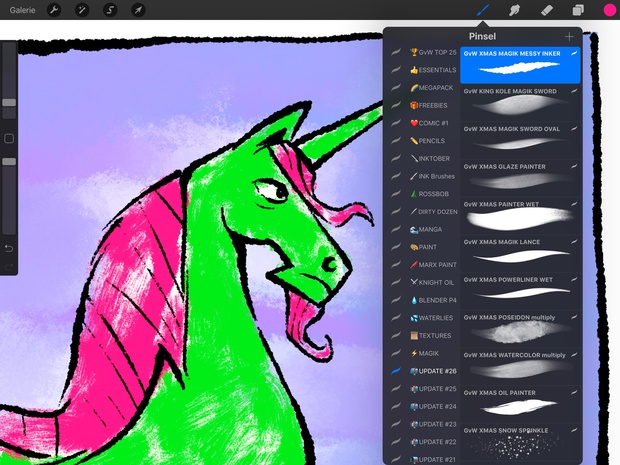 XMAS 2017 Brush Set: 15+ Procreate 4 Brushes + 2 New Color Swatches