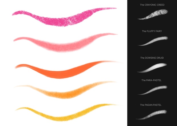 Pagan PASTELS of the CRAYON Cult: 20+ Pastel, Crayon & Dry Paint Brushes for Procreate