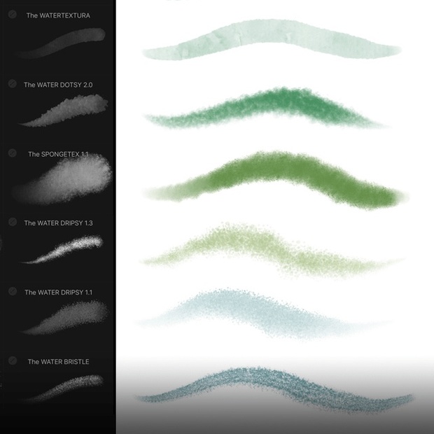 Georg's WATERLIES: 40+ Watercolor, Blending & Paint Brushes for Procreate