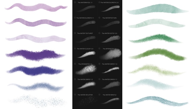 150+ WATERCOLOR, OIL PAINT & NATURAL MEDIA Paint Brush Bundle for Procreate