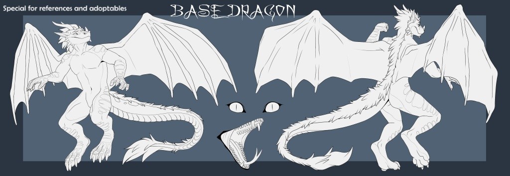 BASE DRAGON (Anthro Male) - Garoline