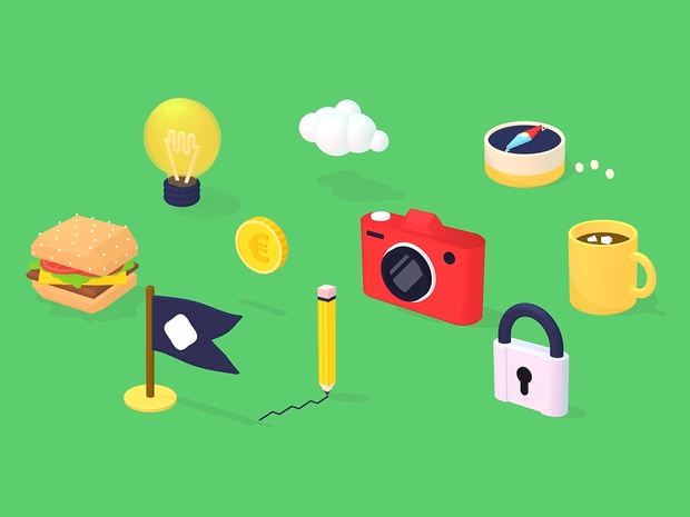 3D animated objects for After Effects Made with cinema 4d renderer VOL 1