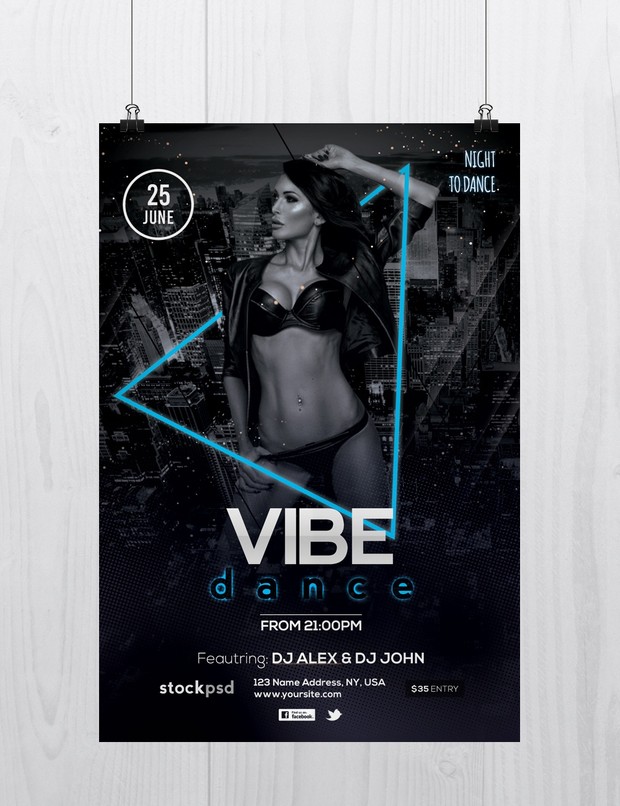 vibe dance free psd flyer template stockpsd net