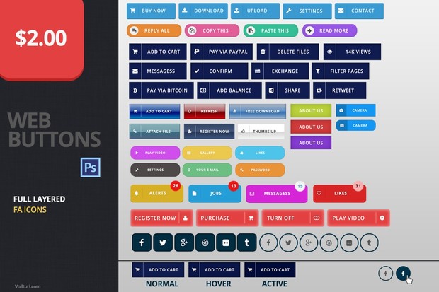 Web Buttons in Bootstrap Style