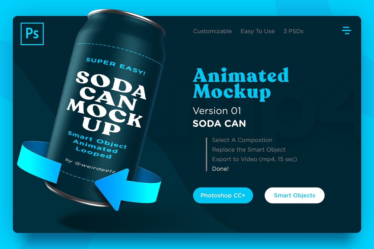 Download Animated Soda Can Mockup (Photoshop) - weirdstore | egaendita