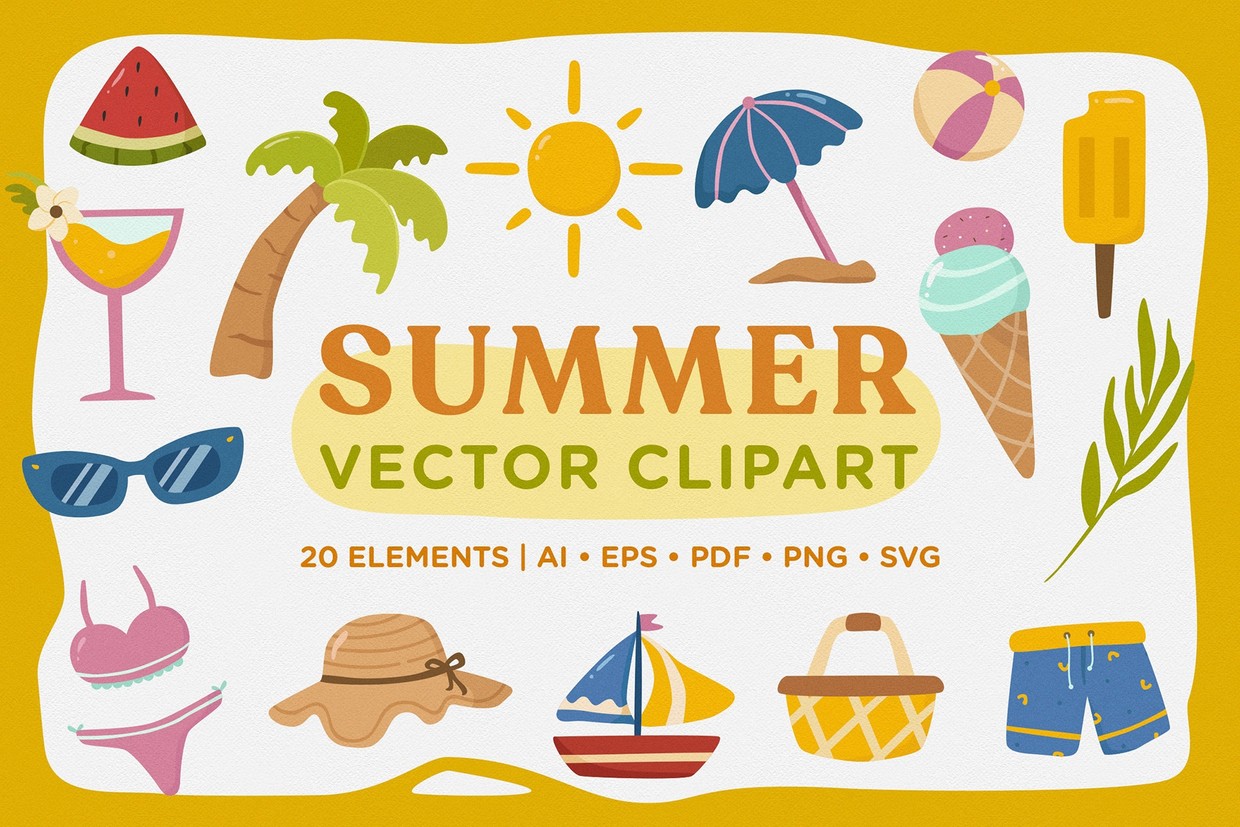 Summer Vector Clipart Pack - weirdstore | egaendita