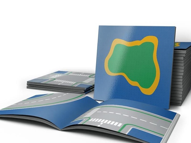 Lego Style vector road plates - Baseplates in PDF for printing.