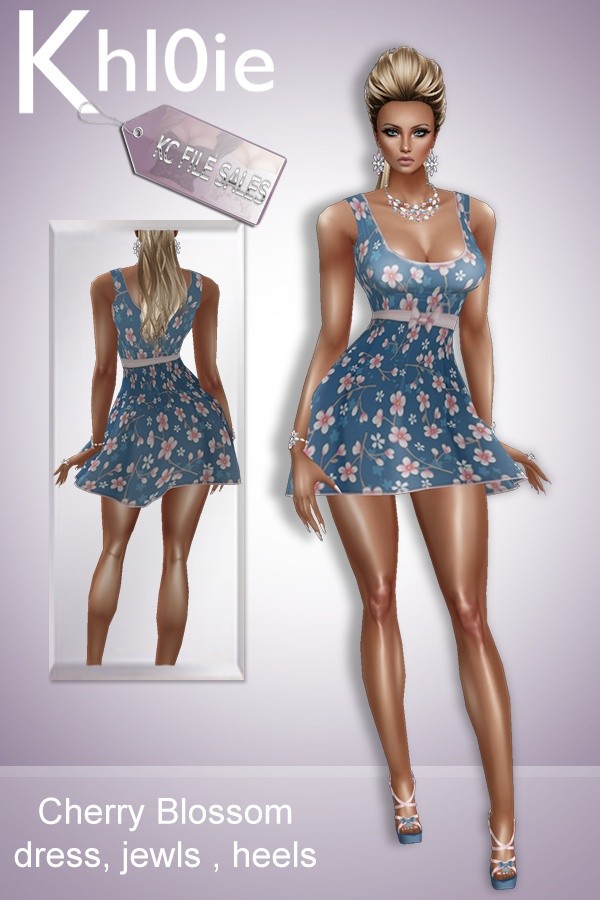 Cherry blossom dress heels and jewls