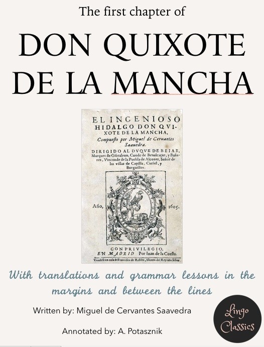 Chapter 1 of Don Quixote de la Mancha - annotated .ibooks format