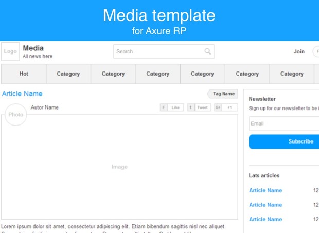 Axure template / Media
