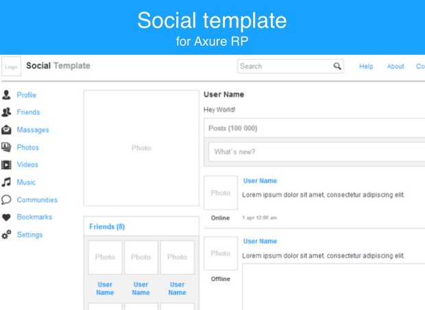 Axure template / Social