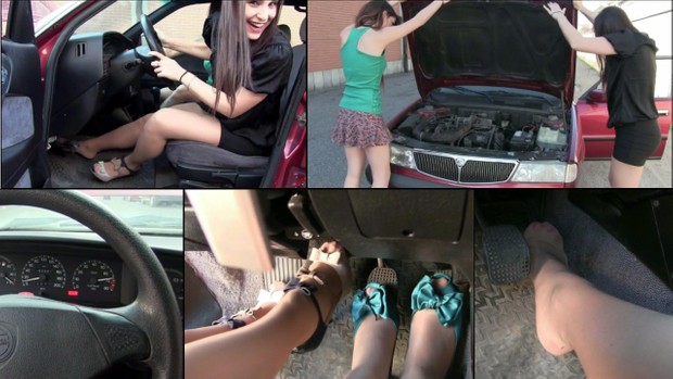 151 : Miss Iris & Miss Black Mamba torture and blow the engine of the Lancia Dedra