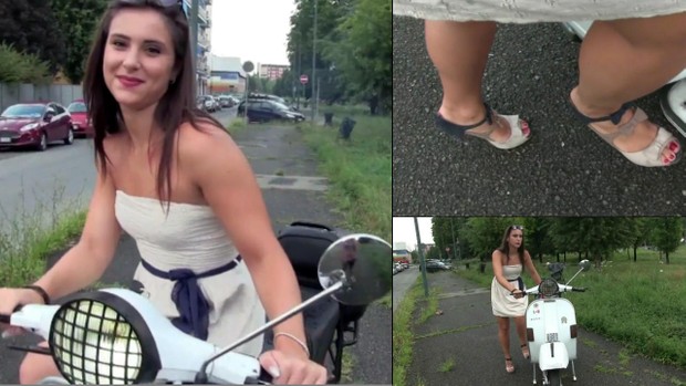 200 : Miss Iris meets the Vespa : Pedalstart and revving