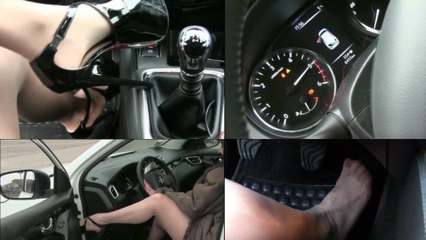 157 : Miss Vicky revving the Nissan SUV